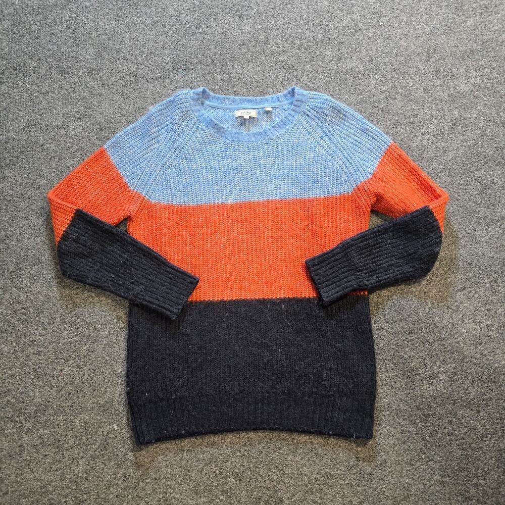 Fat Face Sweater Womens 6 Stripe Blue Colorblock Alpaca Blend Long Sleeve Casual